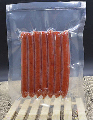 Daging yang diproses Sosis Plastik Kantong Paket Kurangi Vakum PVDC High Barrier Transparan