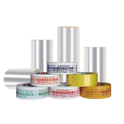 BOPP Plain Film Jumbo Roll PVDC Plastic Shrink Wrap Film Base Termal Tanpa Lem 12-80um
