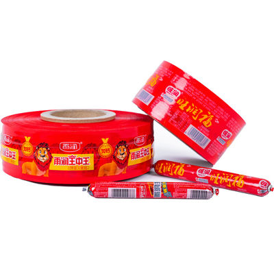 Cetak kustomisasi Sosis Casing Plastik Rolls Instant Ham Asap PVDC Lining atas bawah Termal Forming