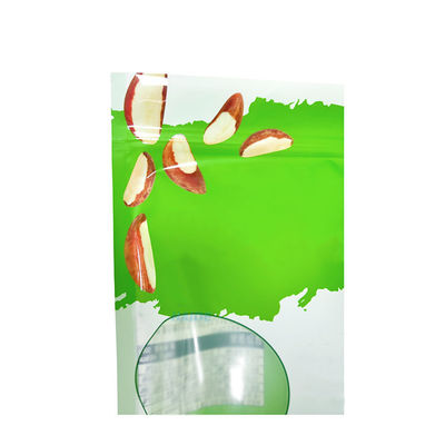 100 mic Smooth Gravure Zipper Coated PVDC Laminated Bags Untuk Dog Nuts And Snack Food Packaging