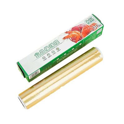 Baik Aman 30cm*15m PVDC Food Cling Wrap Film Untuk Sandwich 140 oC Suhu dalam