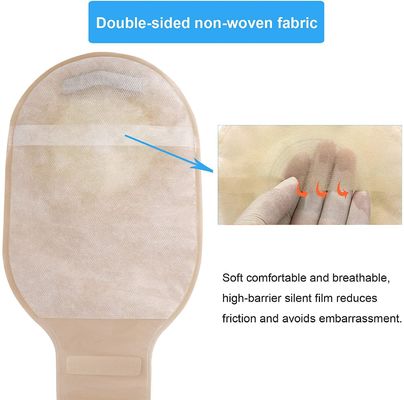 Satu / Dua Bagian 15-80mm Colostomy Tas sekali pakai Tanpa / Dengan Karbon Aktif