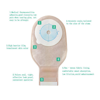 High Barrier Soft PVDC 1 Piece Colostomy Bag Ostomy Disposal Colostomy Bag Buka