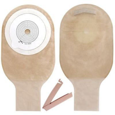 Tutup yang dapat digunakan kembali satu bagian kantong ostomi kolostomi yang tidak bening dan hidrocolloid