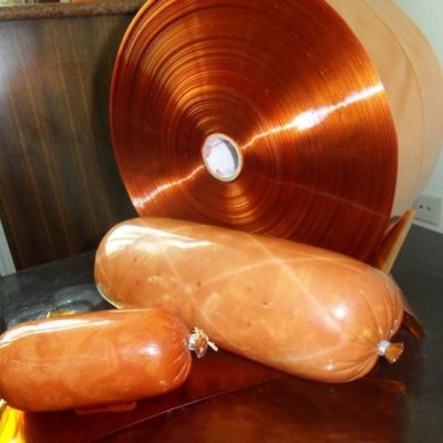 30-350mm Lebar datar PVDC Plastik Sosis Casing Film Tahan panas hingga 90C Untuk kemasan sosis