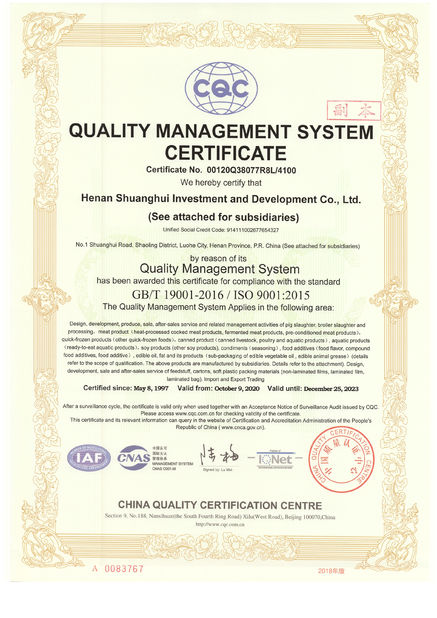 Cina Luohe Lianbang Chemical Co., Ltd. Sertifikasi